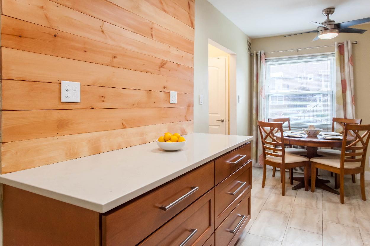 First Floor: Dining area & kitchen with stainless steel appliances, lots of counter & storage space