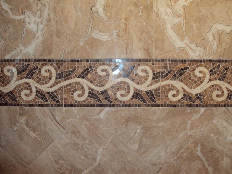 Bathroom's Marble Mosaic Detail