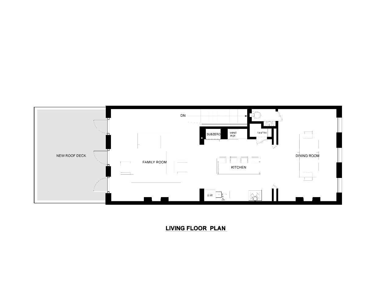 LIVING LEVEL: KITCHEN, DINING ROOM, FAMILY ROOM, ROOF TERRACE LIVING LEVEL: KITCHEN, DINING ROOM, FAMILY ROOM, ROOF TERRACE