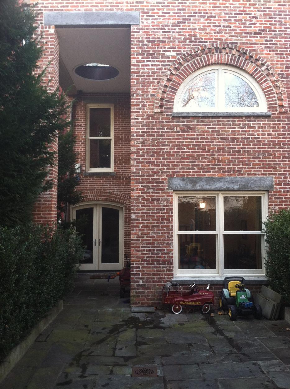 Rear Addition- salvaged brick and bluestone, new Marvin Windows