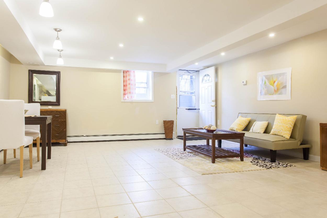 Basement: Dining and living area