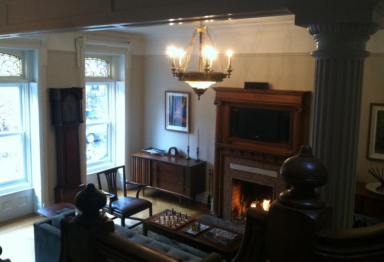 Front Parlor, view from staircase.